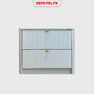 Nakas Minimalis Modern 2 Laci Kayu Serbaguna - Side Table Aesthetic Meja Samping Tempat Tidur