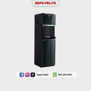 Dispenser Sanken Galon Bawah Elegan dengan Tempered Glass, Hemat Listrik & Fitur Child Lock