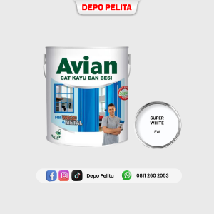Cat Avian Kayu & Besi – Super White 0,9 Lt