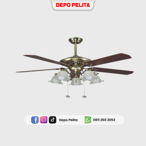 Ceiling Fan Ecolux Mawar 026 – 5 Baling-baling, Ukuran 52"