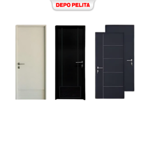 Pintu Mahotama Mh Mas 12 70Cm X 195Cm (Ivory , Dark Grey , Black) 